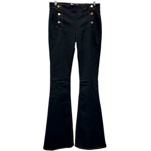 HP FRAME Denim Le high flare side button contrast stitching in film noir sz 26